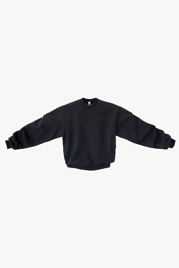 L/S Heavy Fleece PO Crew 14 oz Black Edge