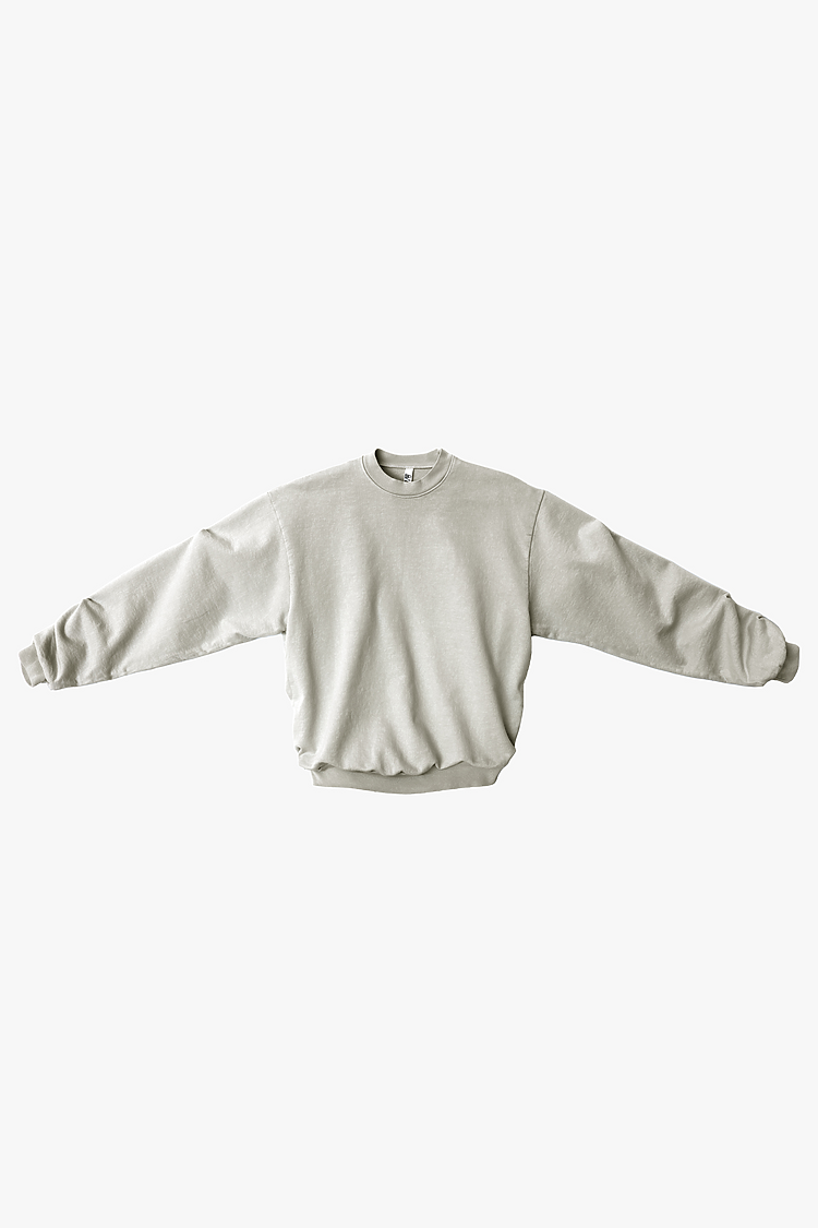 L/S Heavy Fleece PO Crew 14 oz CEMENT