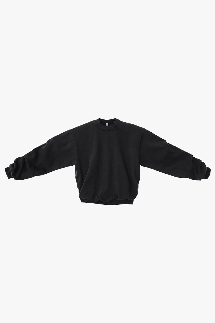 L/S Heavy Fleece PO Crew 14 oz OFF BLACK