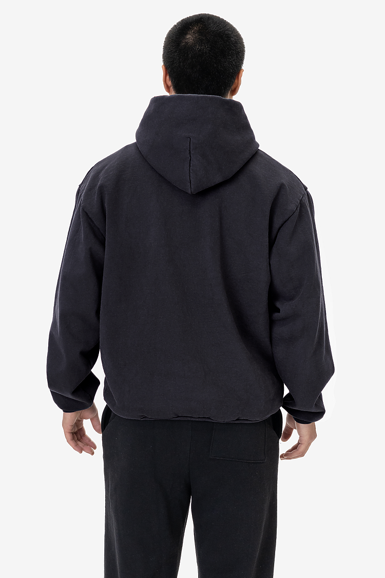 L/S Heavy Fleece Hood PO 14 oz Black Edge