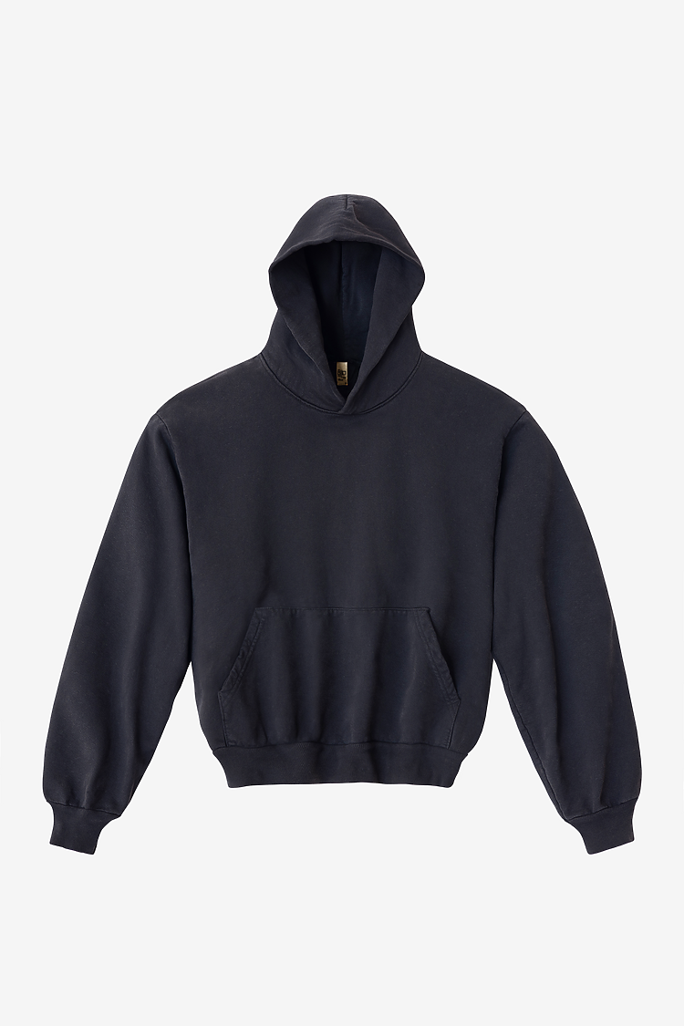 L/S Heavy Fleece Hood PO 14 oz Black Edge
