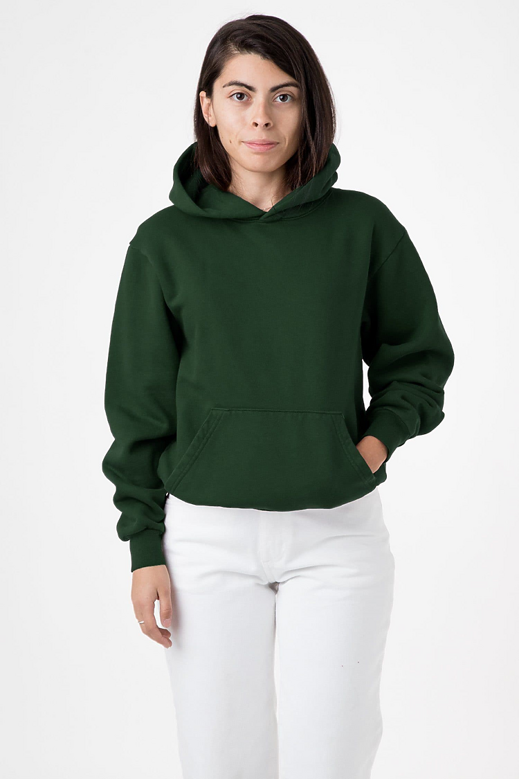 L/S Heavy Fleece Hood PO 14 oz IVY