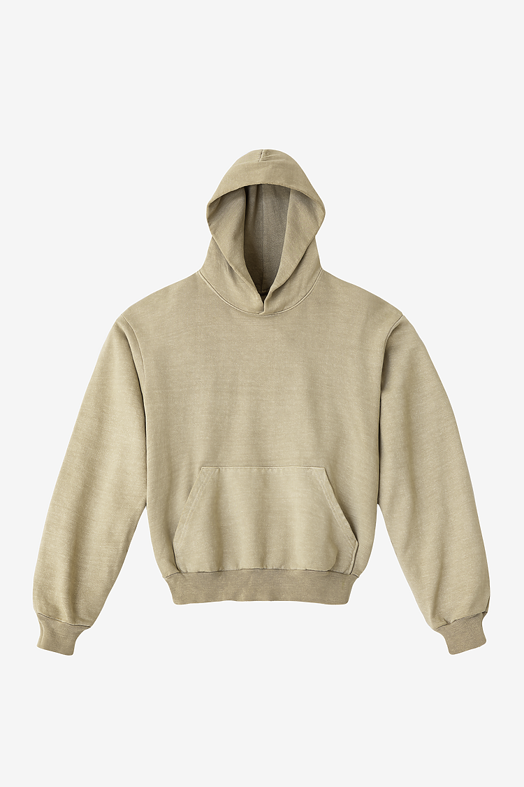 L/S Heavy Fleece Hood PO 14 oz Mushroom