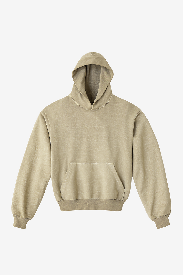 L/S Heavy Fleece Hood PO 14 oz Mushroom