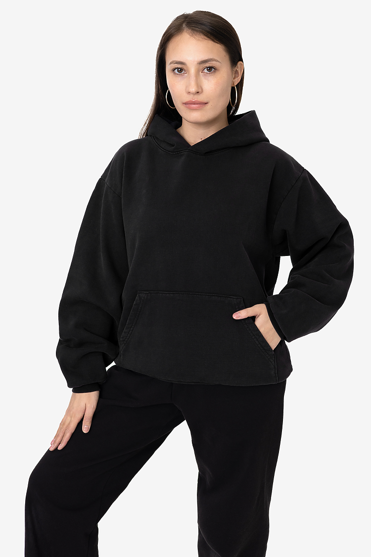 L/S Heavy Fleece Hood PO 14 oz OFF BLACK
