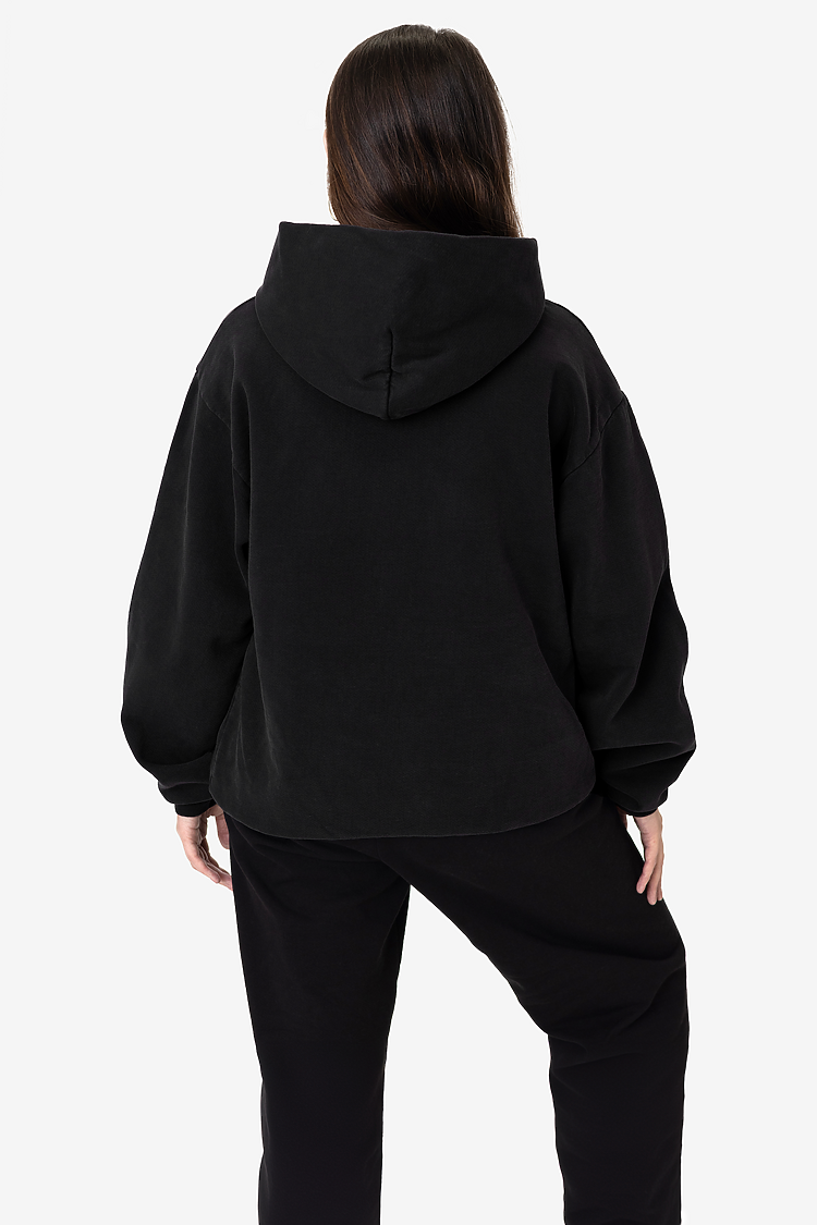 L/S Heavy Fleece Hood PO 14 oz OFF BLACK