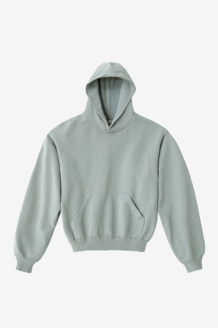 L/S Heavy Fleece Hood PO 14 oz SAGE