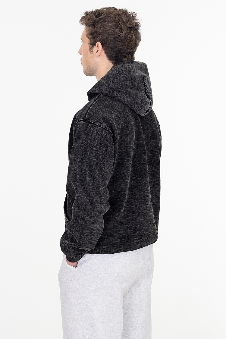 L/S MW HF Hooded PO 14 oz Carbon Black