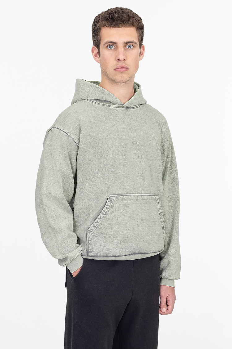 L/S MW HF Hooded PO 14 oz Limestone