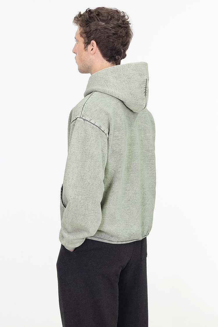 L/S MW HF Hooded PO 14 oz Limestone