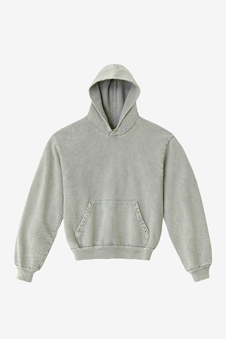 L/S MW HF Hooded PO 14 oz Limestone