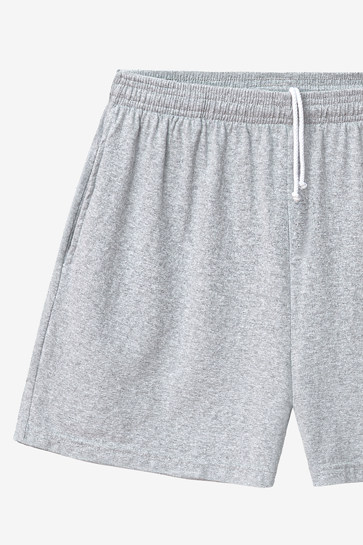 8.5 oz Heavy Jersey Gym Shorts HEATHER GREY