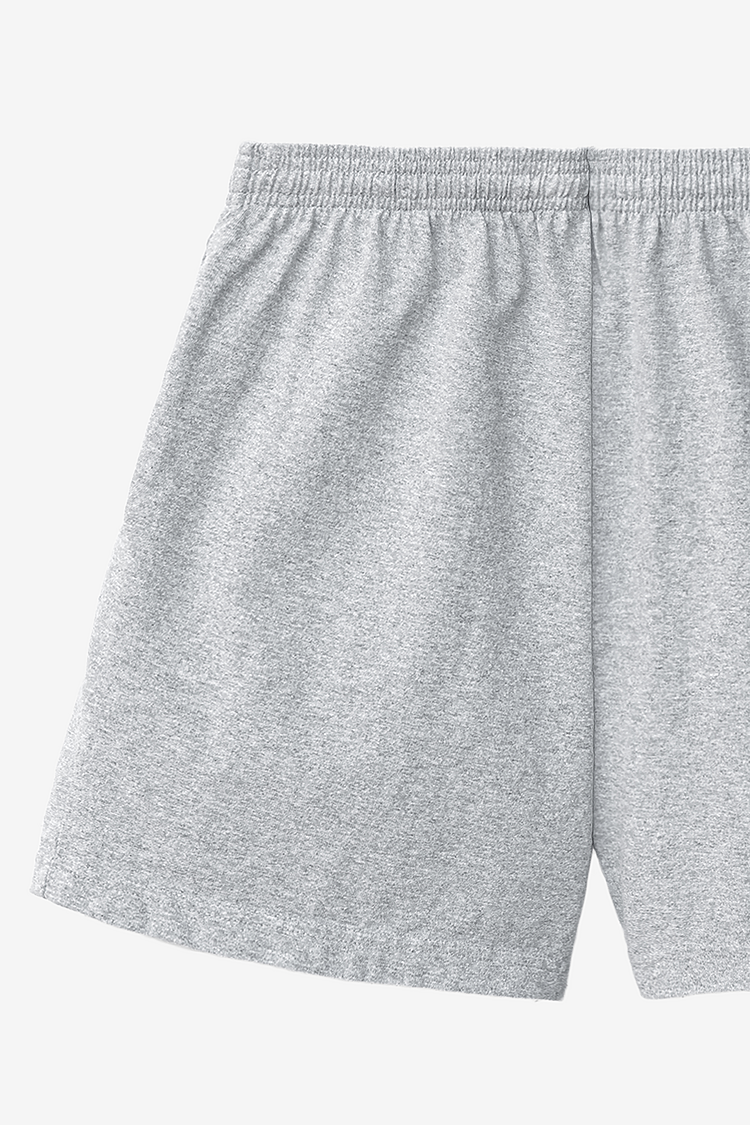 8.5 oz Heavy Jersey Gym Shorts HEATHER GREY