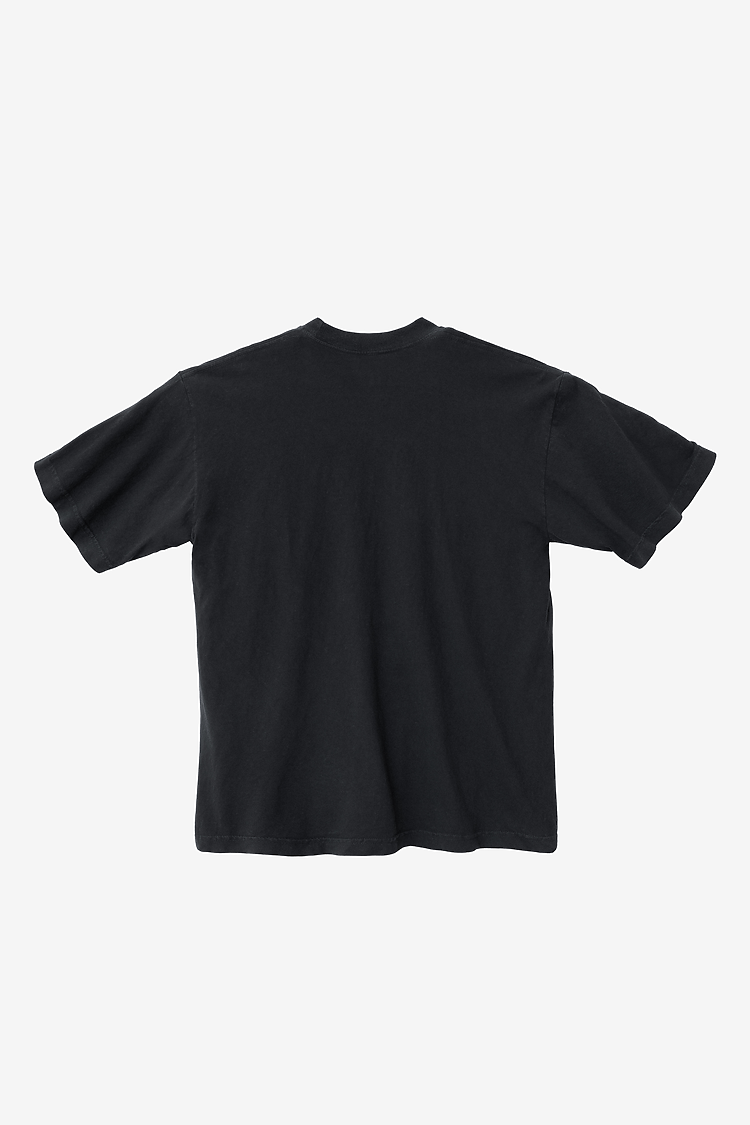 S/S Grmnt Dye Crew Neck 6.5oz Black Edge