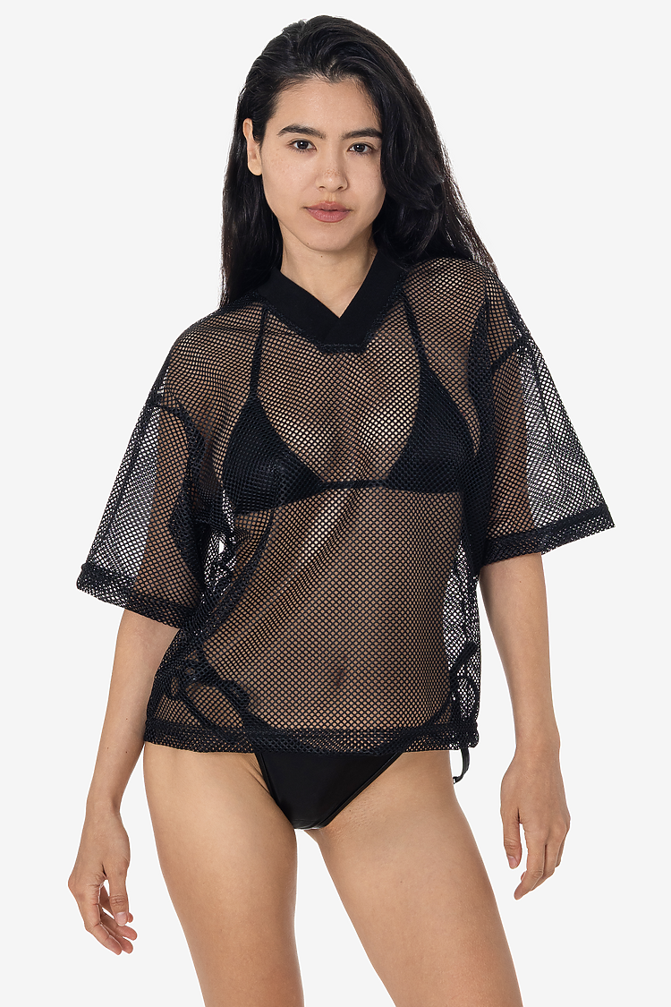 King Mesh S/S V-Neck Black