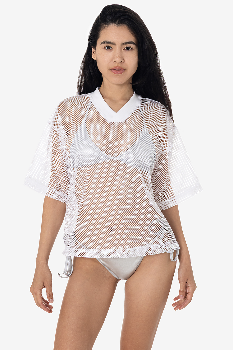 King Mesh S/S V-Neck White