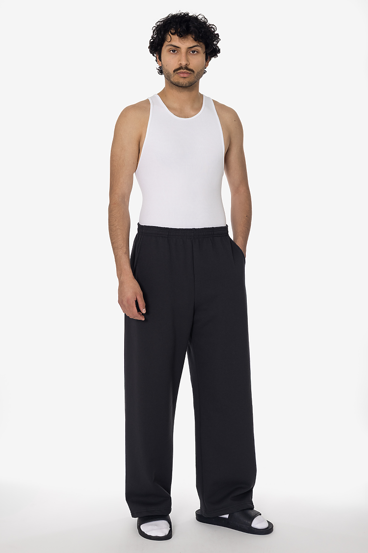 Open Bottom Sweatpant Black