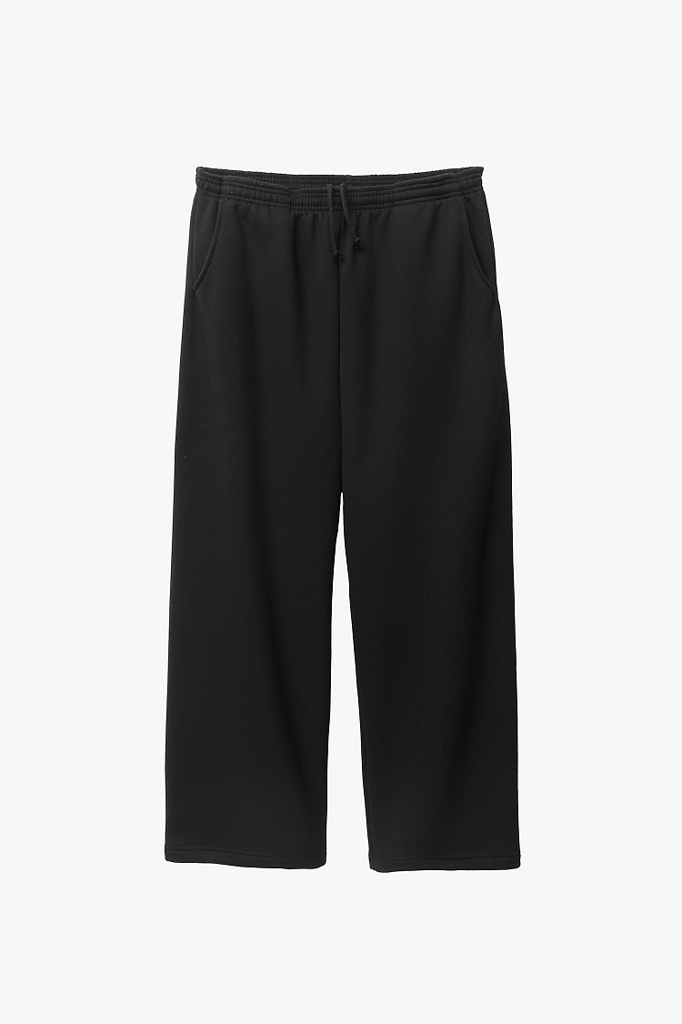 Open Bottom Sweatpant Black