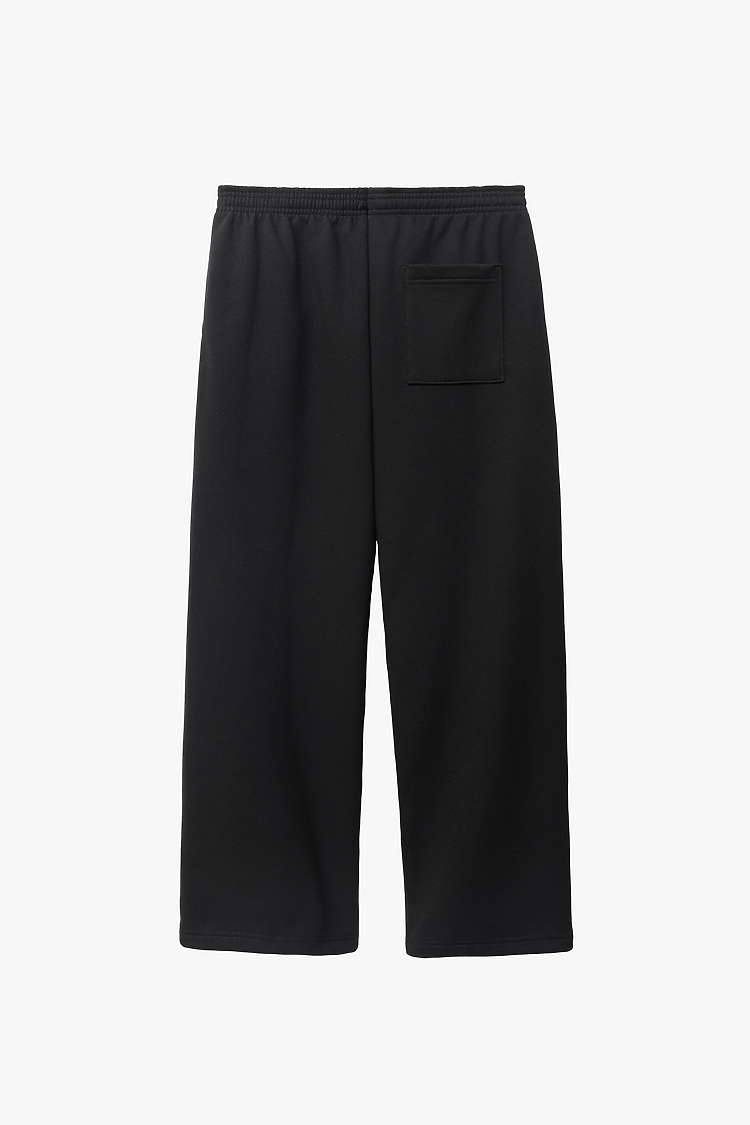 Open Bottom Sweatpant Black