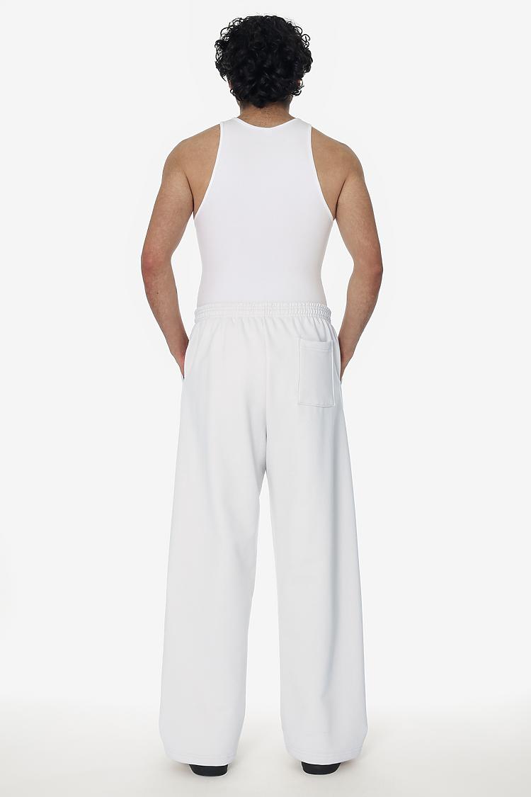 Open Bottom Sweatpant White