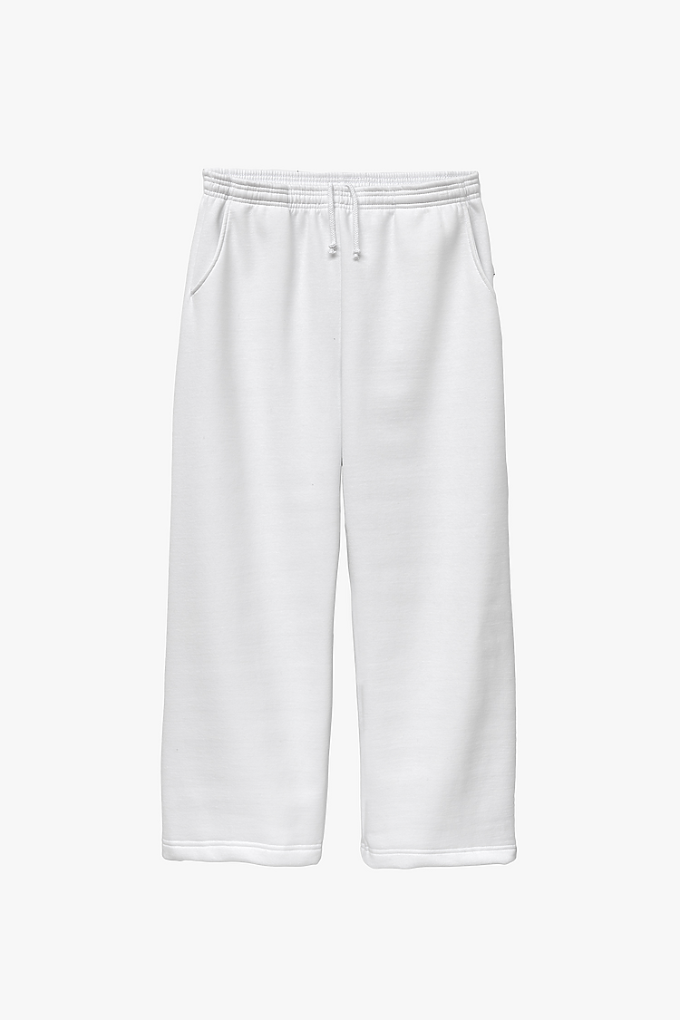 Open Bottom Sweatpant White