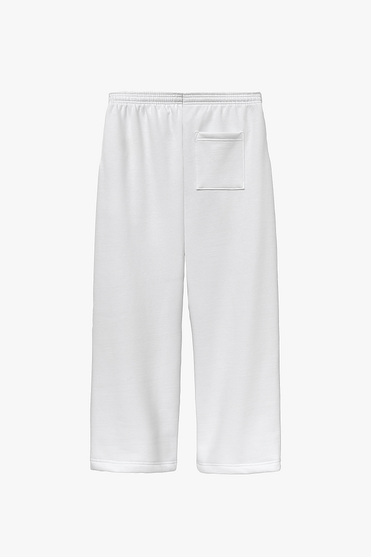 Open Bottom Sweatpant White