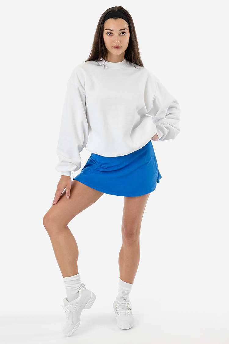 10oz Fleece Wide Crew White