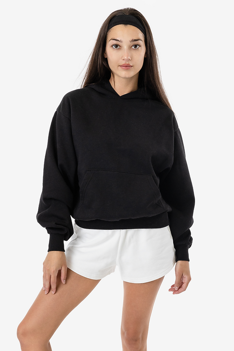 10oz Fleece Wide Hoodie Black
