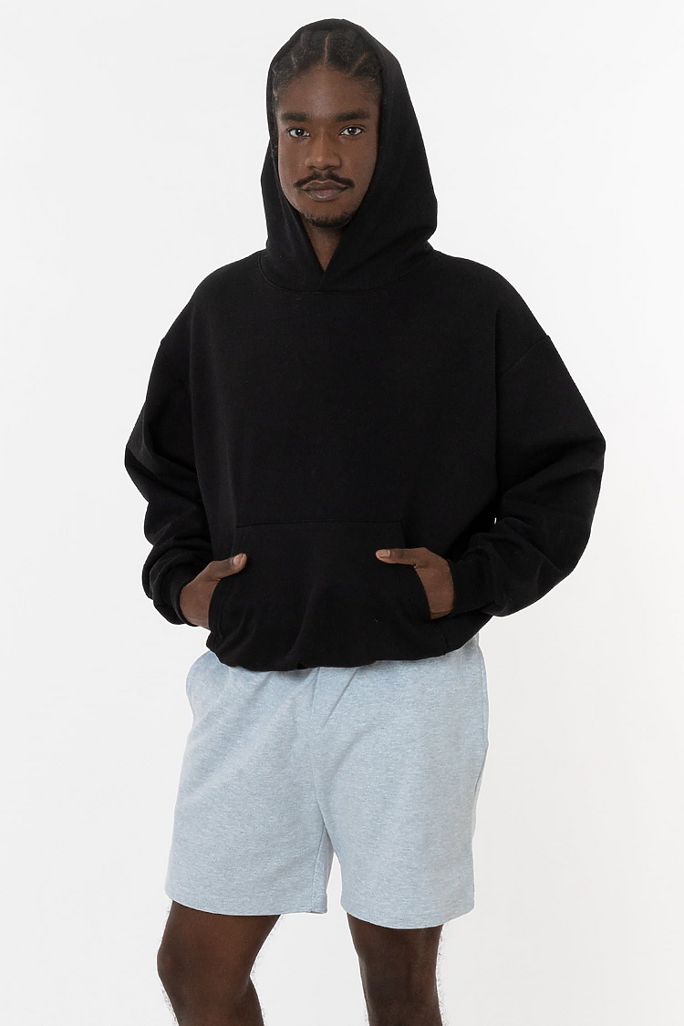 10oz Fleece Wide Hoodie Black