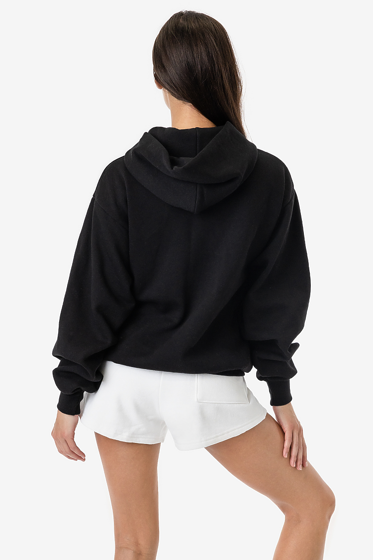 10oz Fleece Wide Hoodie Black