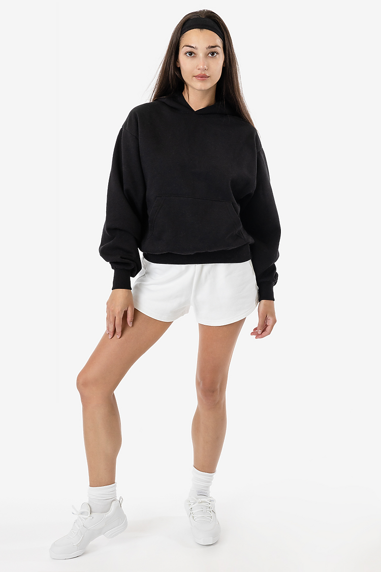 10oz Fleece Wide Hoodie Black