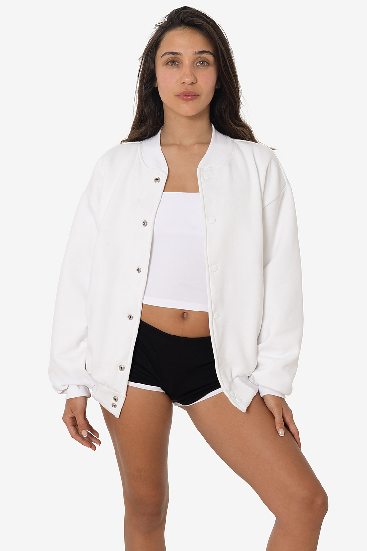 Mid Weight Fleece Club Jacket White