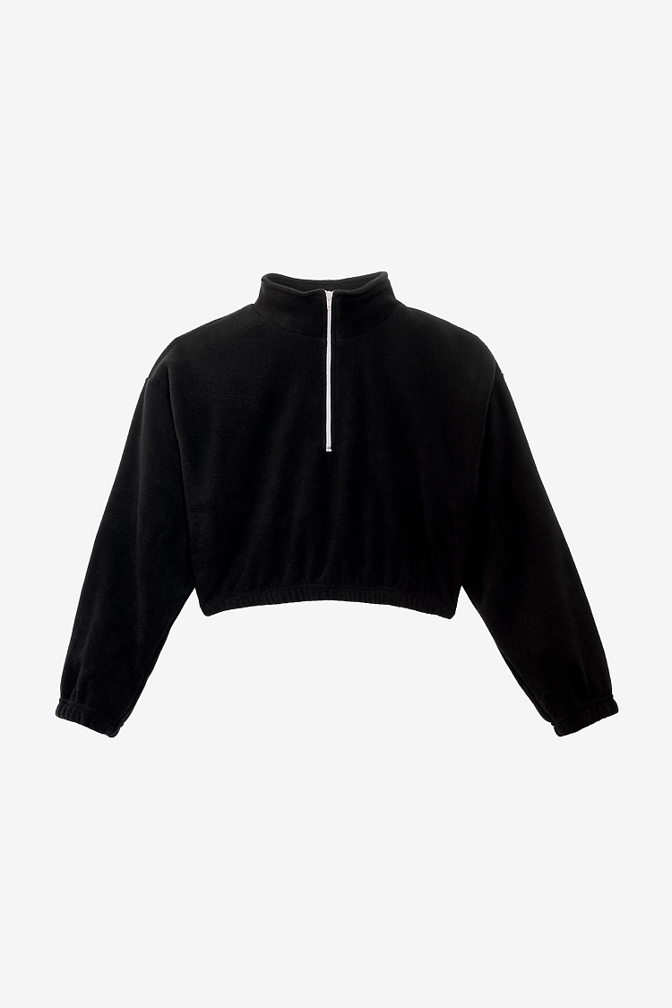 Fleece 1/4 Zip Up Black
