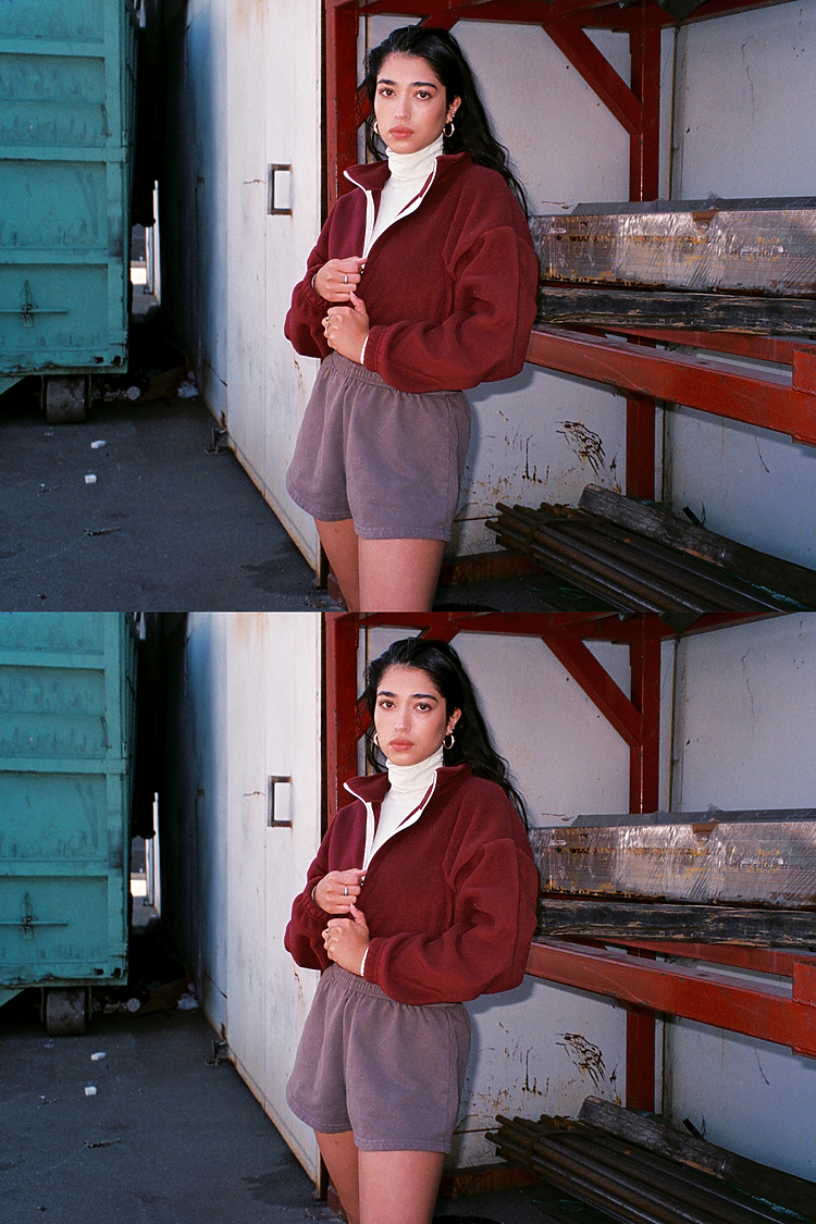 Fleece 1/4 Zip Up BORDEAUX