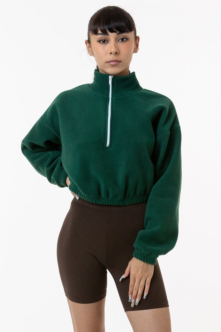 Fleece 1/4 Zip Up FOREST GREEN