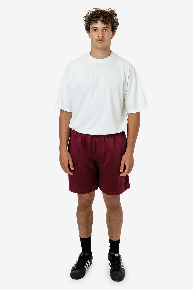 Pique Mesh Shorts Maroon