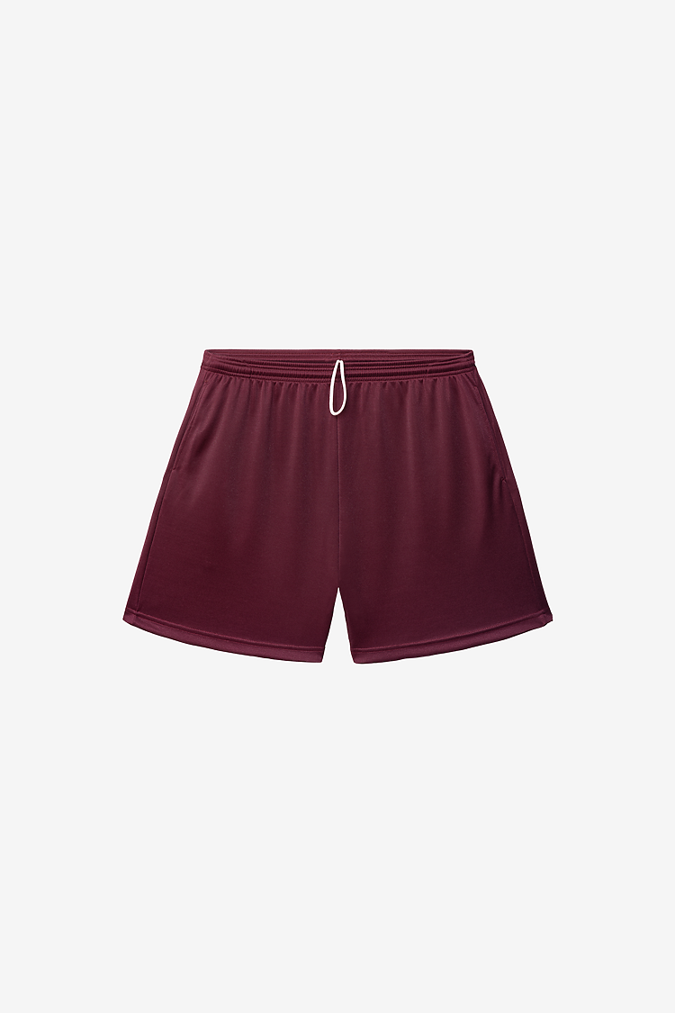 Pique Mesh Shorts Maroon