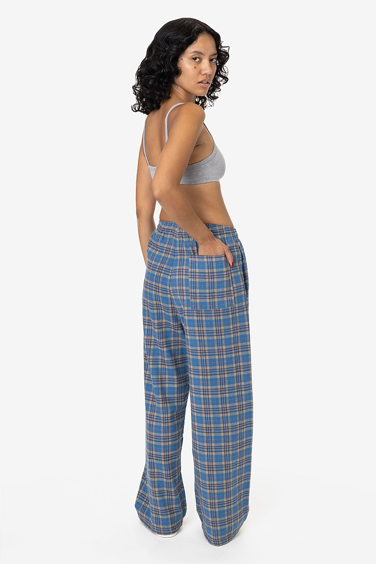 Cotton Flannel Lounge Pant Blue/Beige/Pnk Plaid