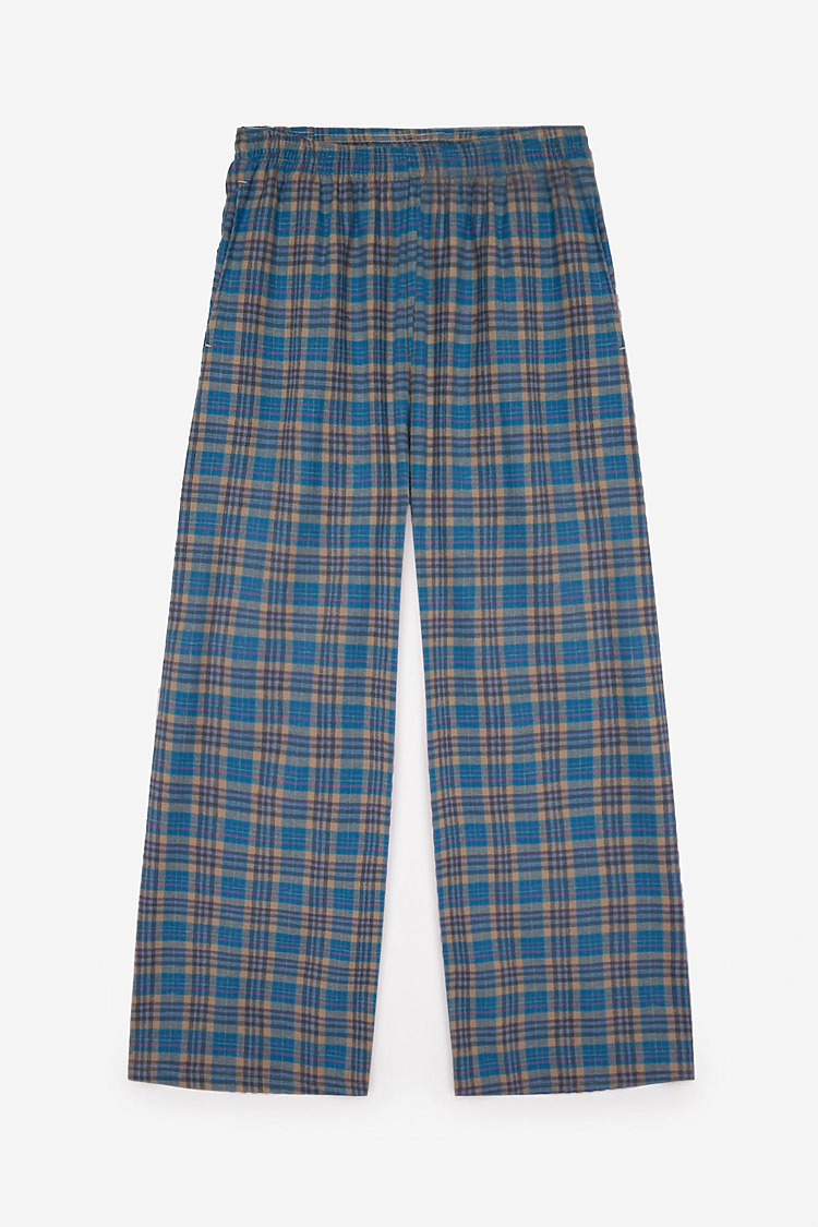 Cotton Flannel Lounge Pant Blue/Beige/Pnk Plaid