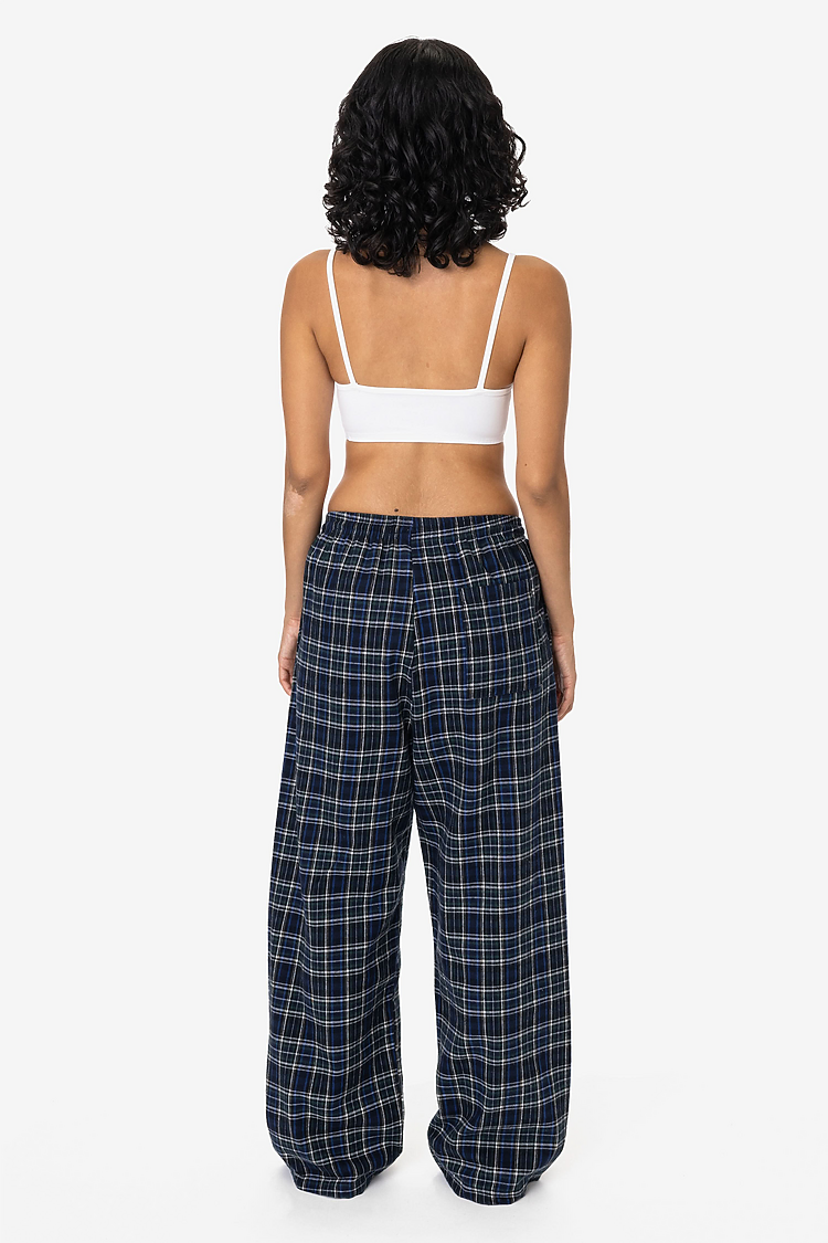 Cotton Flannel Lounge Pant Blk/Royal/Grn Plaid
