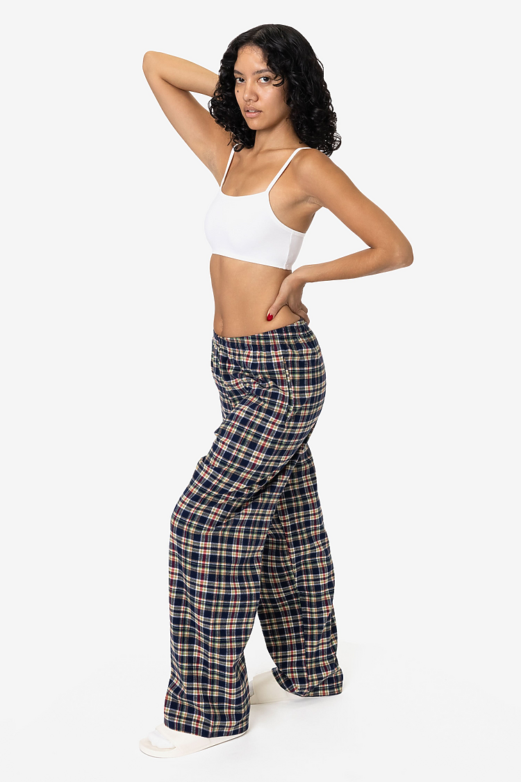 Cotton Flannel Lounge Pant Navy/Gold/Red Plaid
