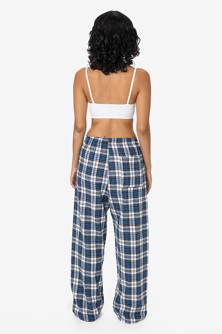 Cotton Flannel Lounge Pant White/Blue/Nvy Plaid