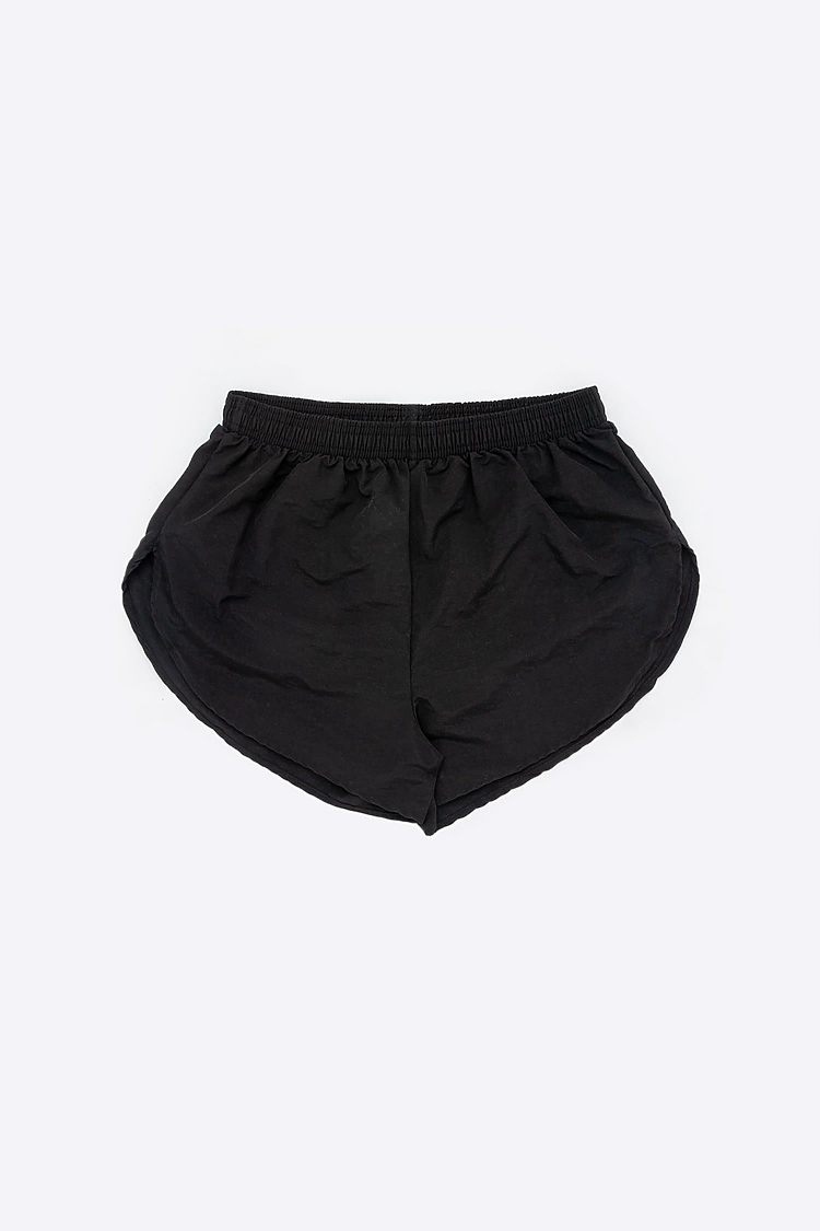 Nylon Taffeta Running Short Black