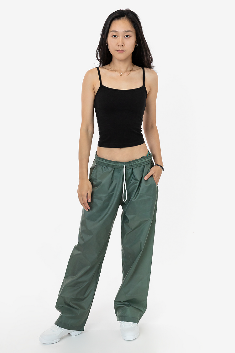 Wide Leg Nylon Taffeta Pant Agave