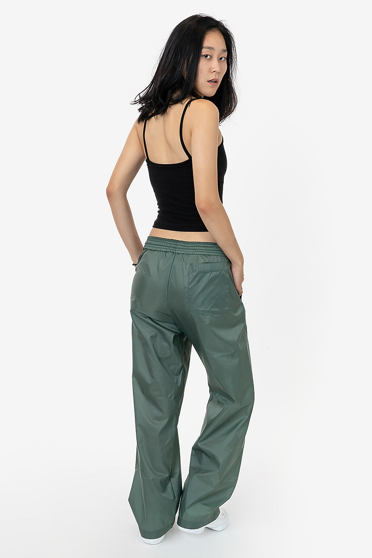 Wide Leg Nylon Taffeta Pant Agave