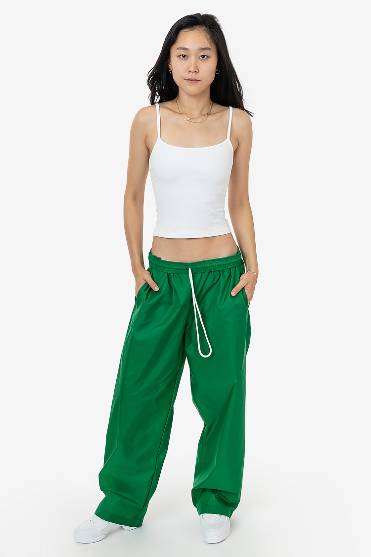 Wide Leg Nylon Taffeta Pant GREEN