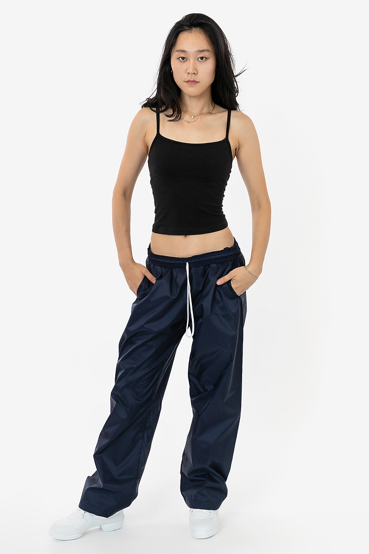 Wide Leg Nylon Taffeta Pant Midnight Navy