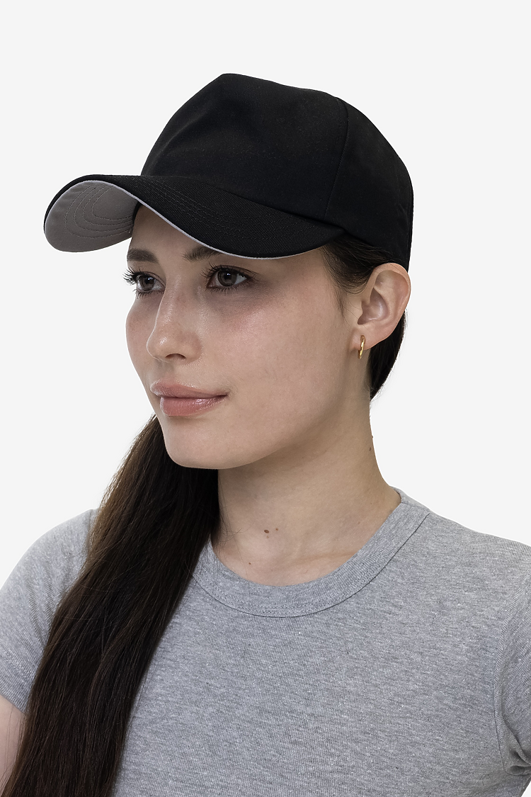 Poly Cttn Twill 5 panel Hat Black