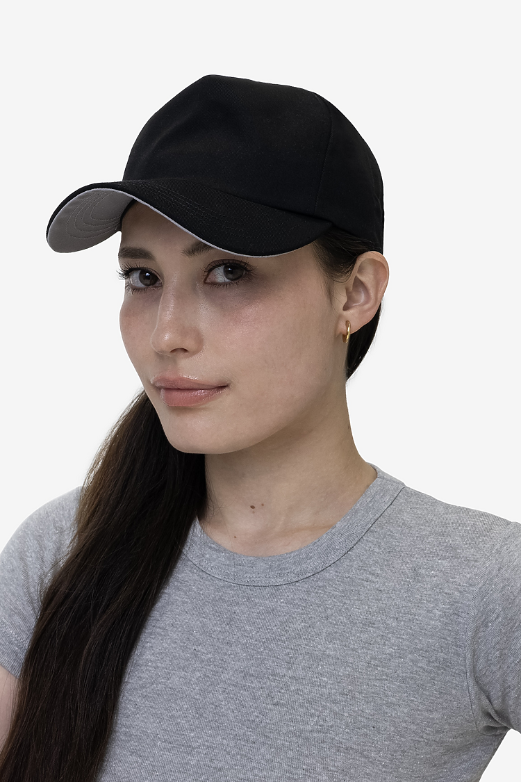 Poly Cttn Twill 5 panel Hat Black