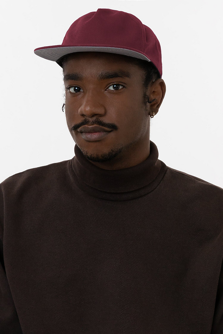 Poly Cttn Twill 5 panel Hat BURGUNDY